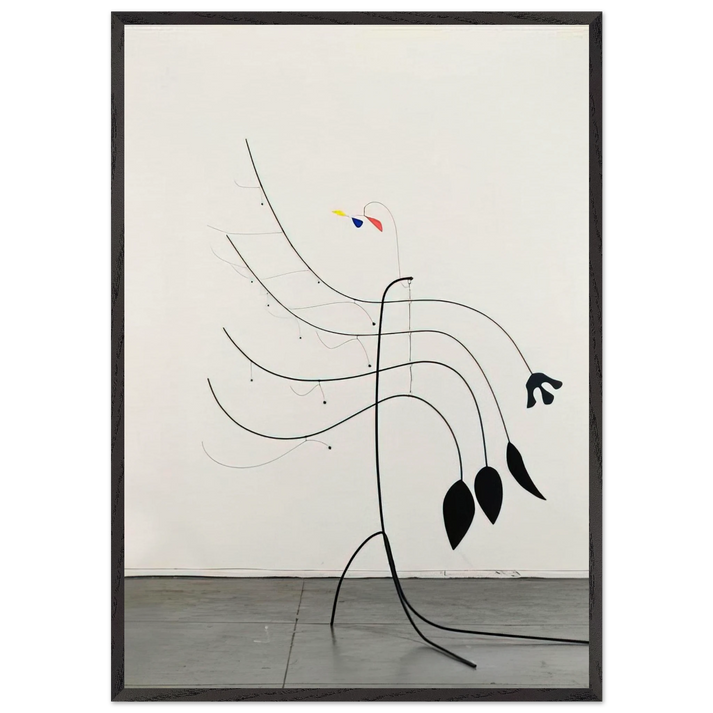 FOUR LEAVES AND THREE PETALS 1939 - Alexander Calder 70x100 cm / 28x40 inches Framed Art Print – Black Wooden Frame