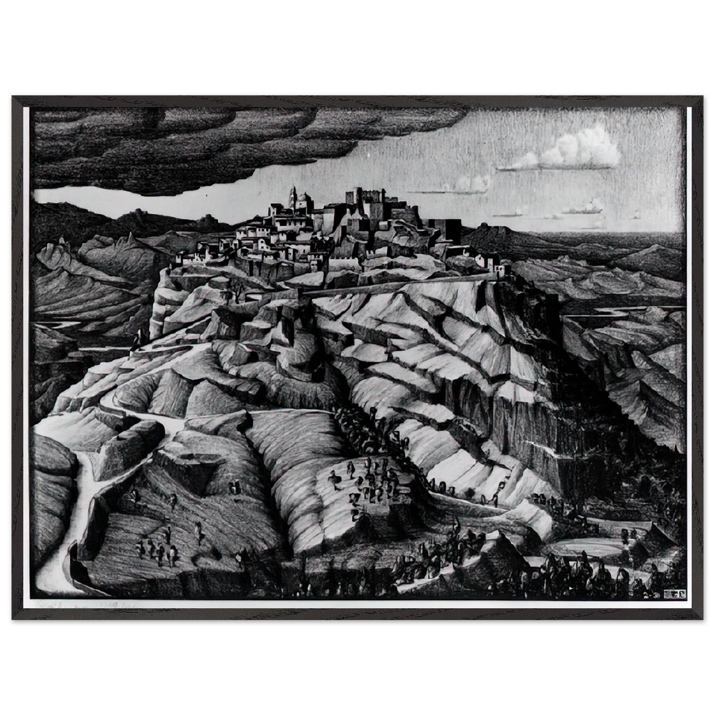 MC Escher - SANTA SEVERINA CALABRIA FEBRUARY 1931 1931 Wall Art - 21x29.7 cm / 8x12" - Premium Wooden Framed Poster With Fine Art Paper - Wood frame