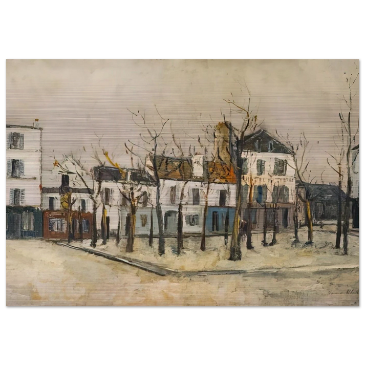 LA PLACE DU TERTRE 1910 - Maurice Utrillo Brushed Aluminum Print - 70x100 cm / 28x40 inches | Maurice Utrillo Aluminum Print | Maurice Utrillo Prints