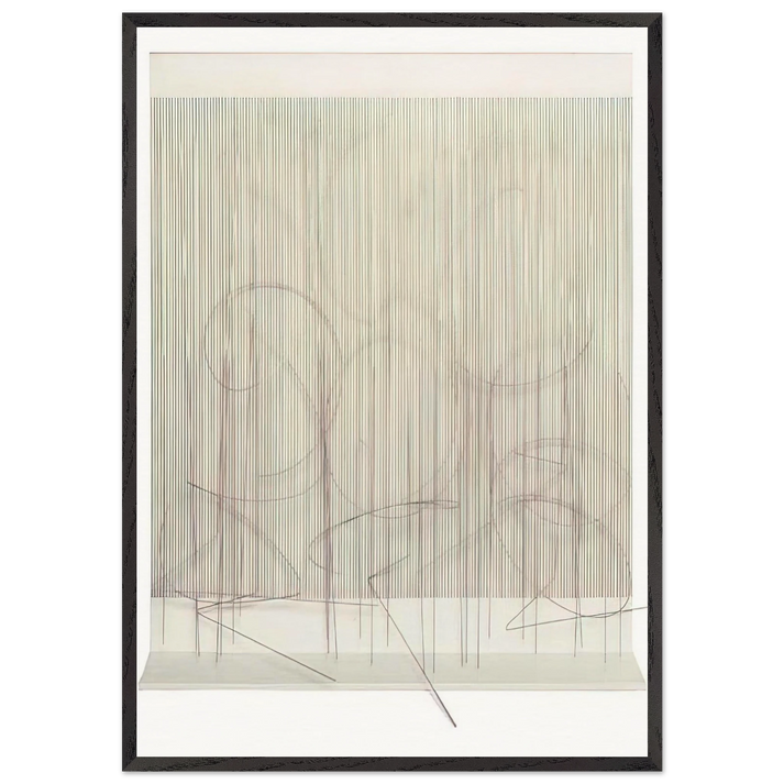 ESCRITURA ROSA PANTA - Jesus Rafael Soto 70x100 cm / 28x40 inches Framed Art Print – Black Wooden Frame