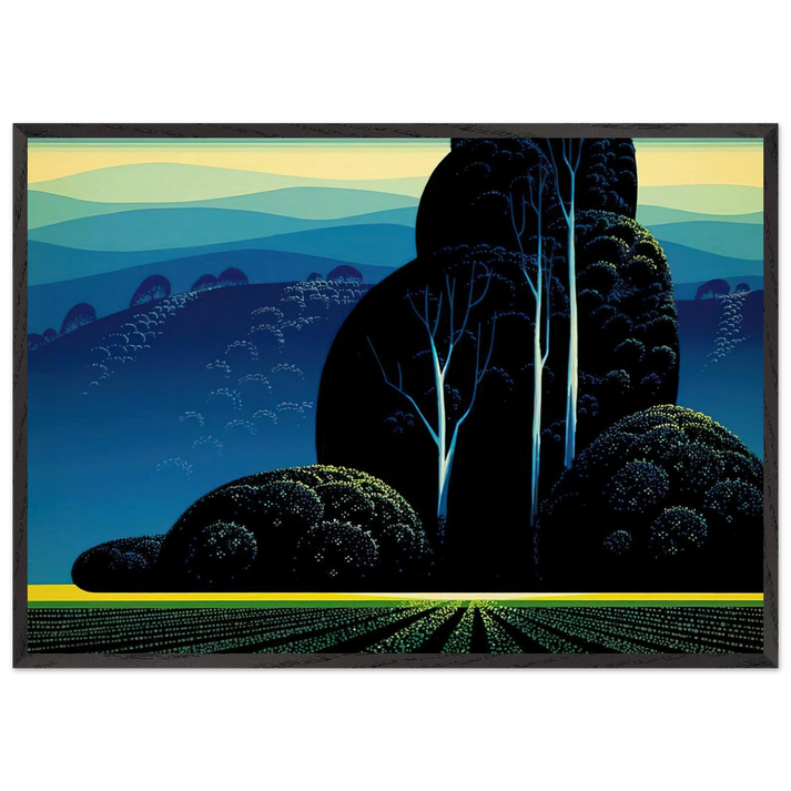 Even Tide - Eyvind Earle 70x100 cm / 28x40 inches Framed Art Print – Black Wooden Frame