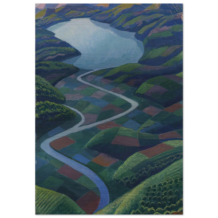 Paesaggio Aereo - 1936 - Gerardo Dottori Brushed Aluminum Print - 70x100 cm / 28x40 inches | Gerardo Dottori Aluminum Print | Gerardo Dottori Prints