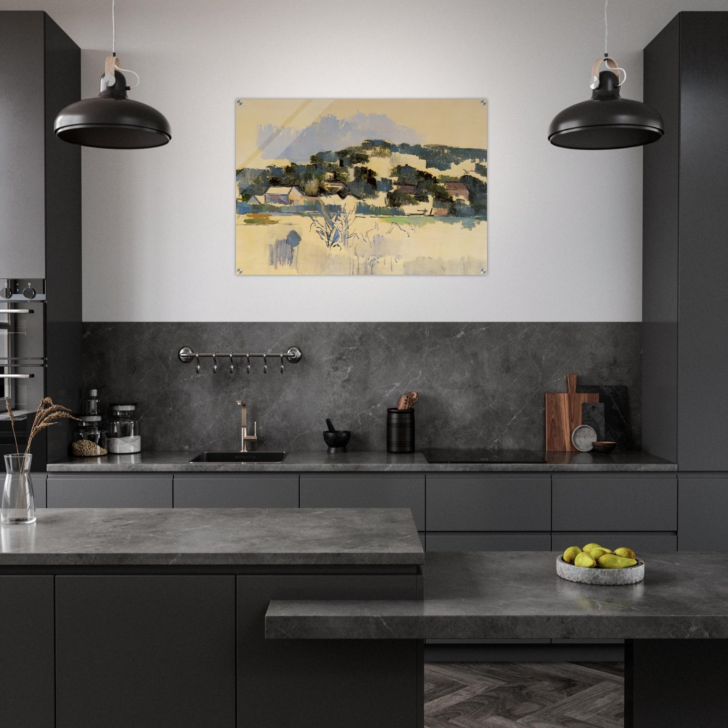 Houses on the Hill - Paul Cézanne Acrylic Print - 70x100 cm / 28x40″ inches