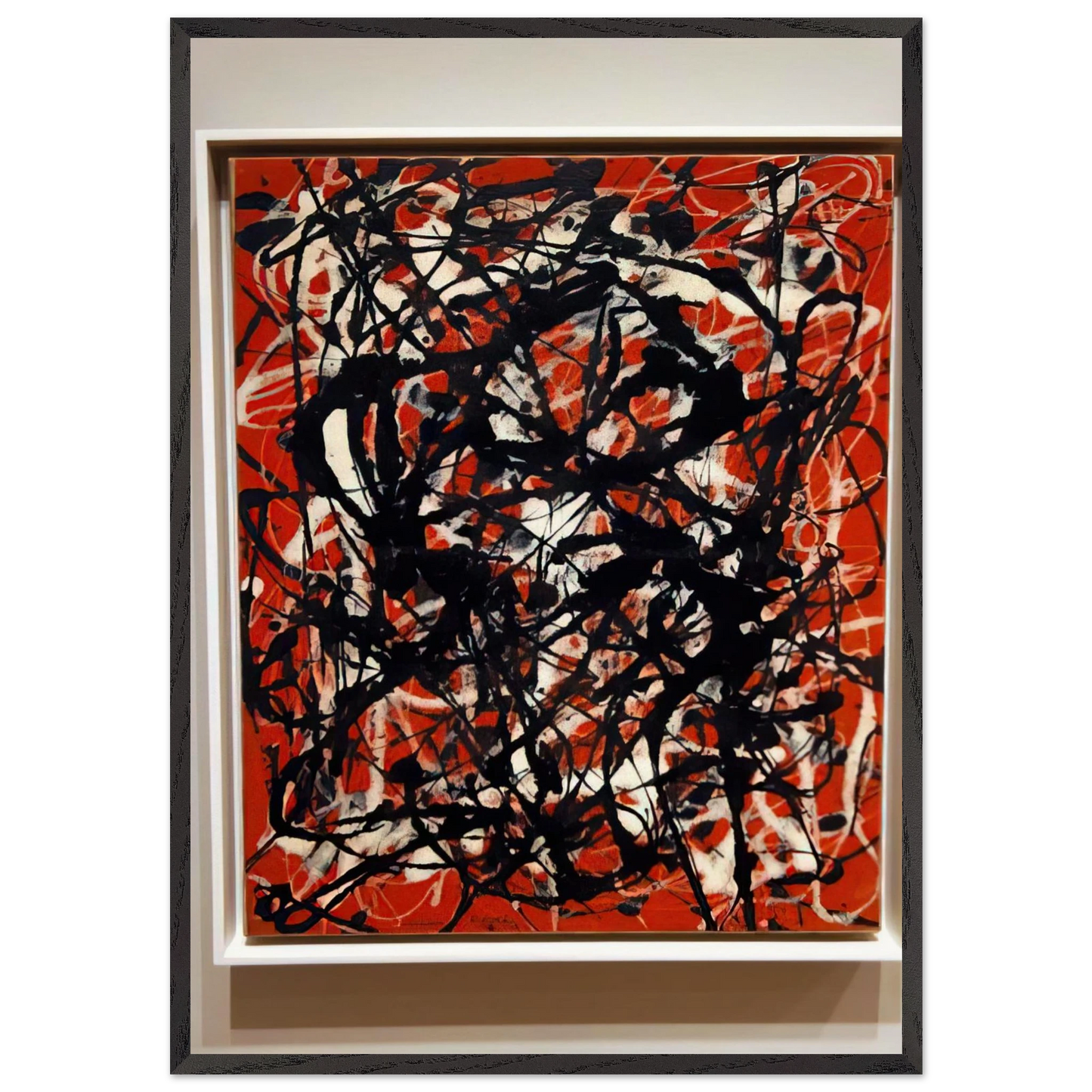 FREE FORM 1946 - Jackson Pollock 70x100 cm / 28x40 inches Framed Art Print – Black Wooden Frame
