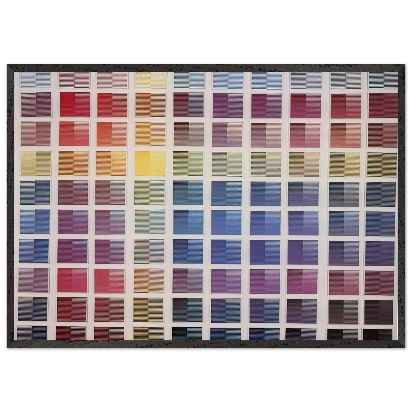 La ricerca del colore - 1968 - Dadamaino 70x100 cm / 28x40 inches Framed Art Print – Black Wooden Frame