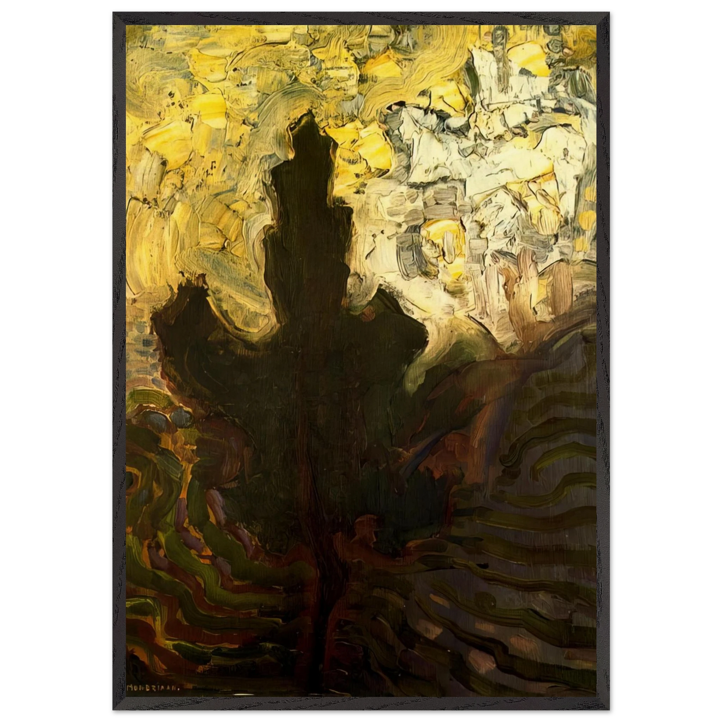 Untitled N39 - Piet Mondrian Framed Art Print – Black Wooden Frame - Default Title - -Framed Art Print