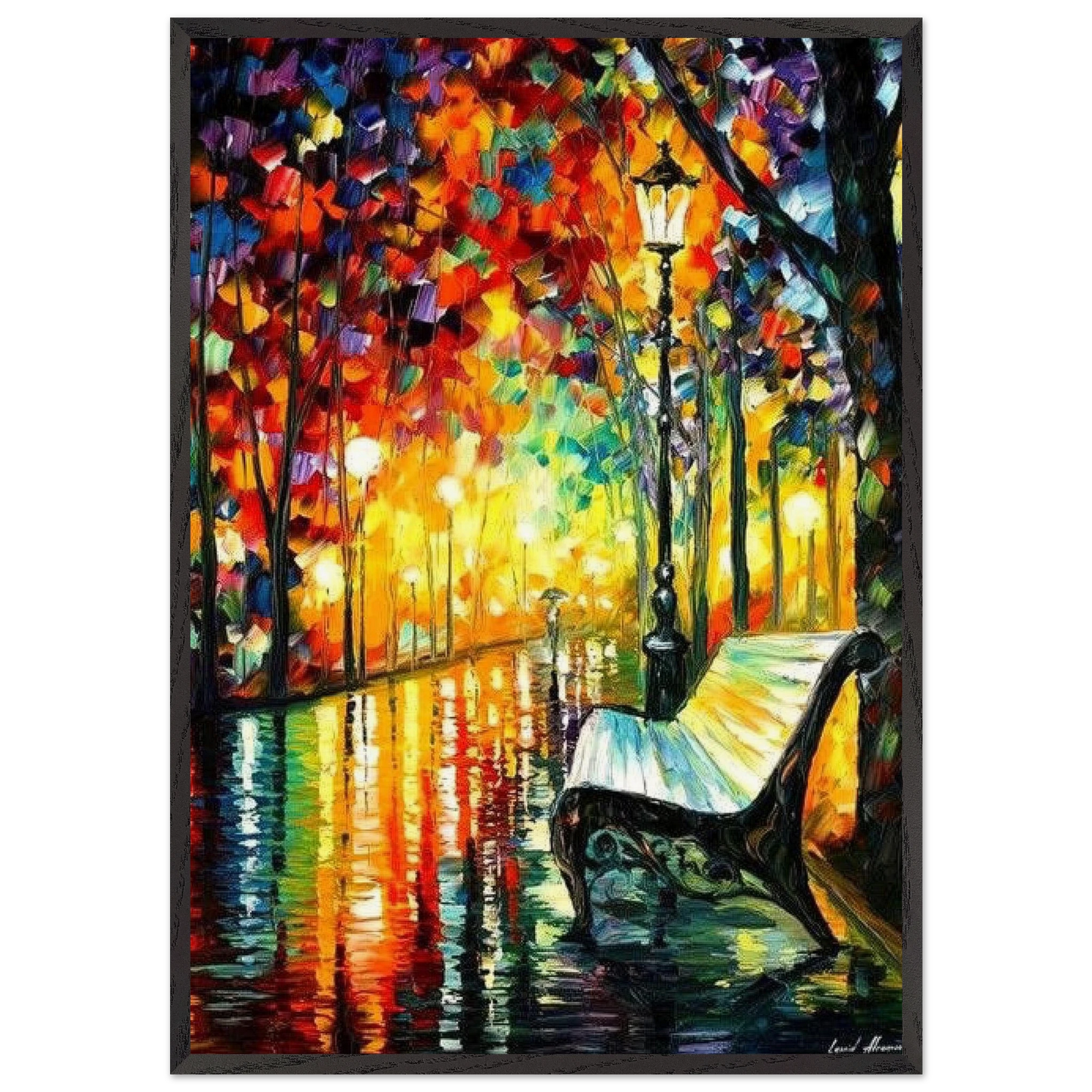 Leonid Afremov N26 - Leonid Afremov 70x100 cm / 28x40 inches Framed Art Print – Black Wooden Frame