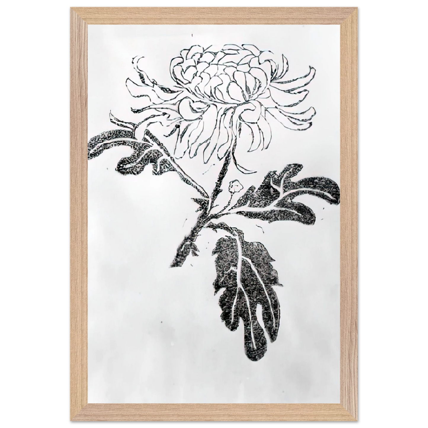 MC Escher - CHRYSANTHEMUM Wall Art - 60x80 cm / 24x32 inches - Premium Wooden Framed Poster With Fine Art Paper - Wood frame