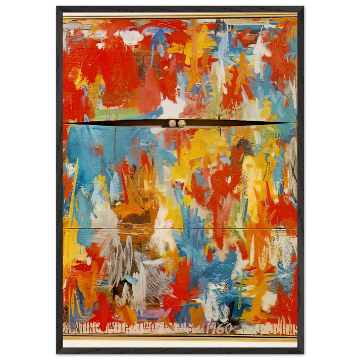 PAINTING WITH TWO BALLS - Jasper Johns 70x100 cm / 28x40 inches Framed Art Print – Black Wooden Frame