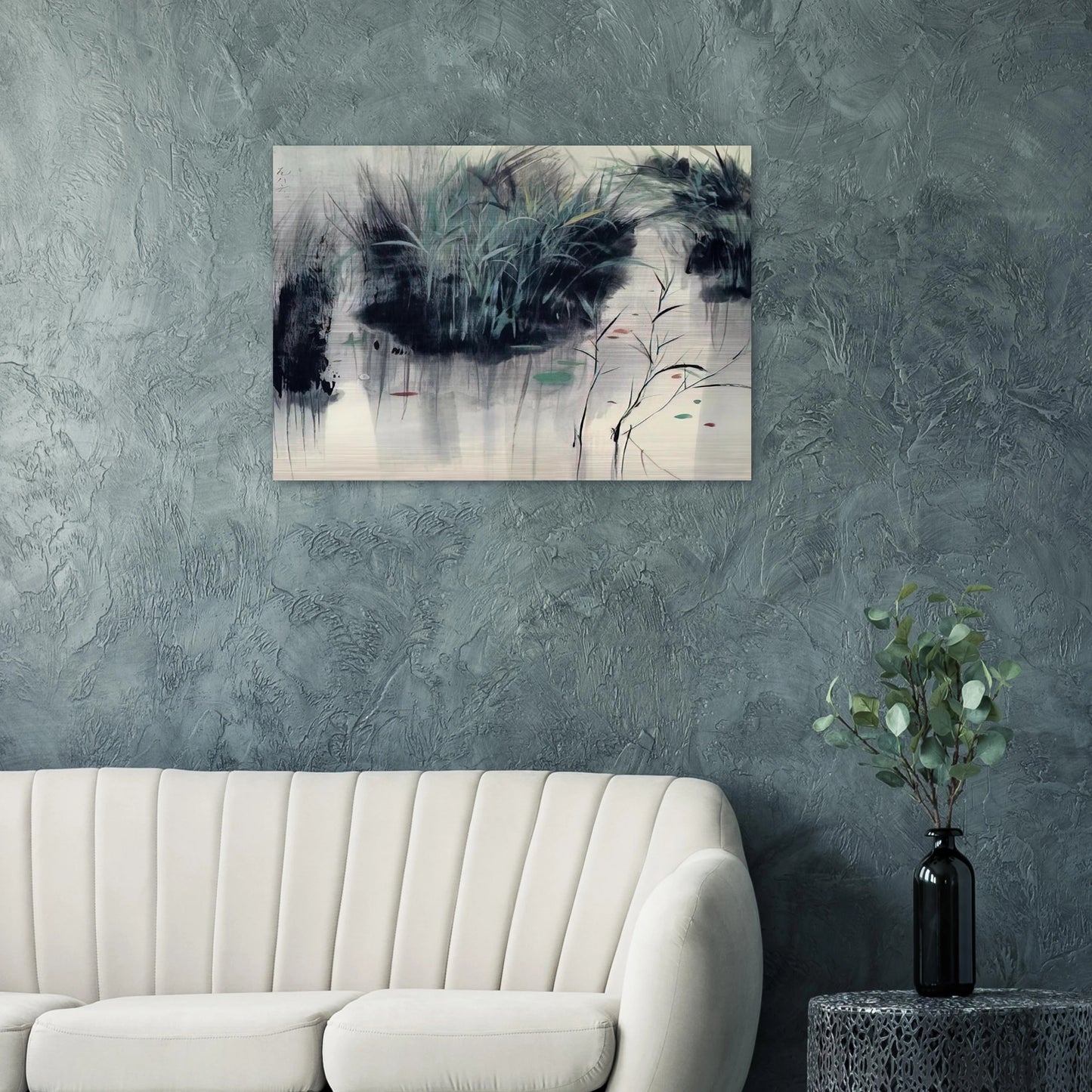 Untitled - Impressionism, Ink and wash painting - Wu Guanzhong Brushed Aluminum Print - 70x100 cm / 28x40 inches | Wu Guanzhong Aluminum Print | Wu Guanzhong Prints