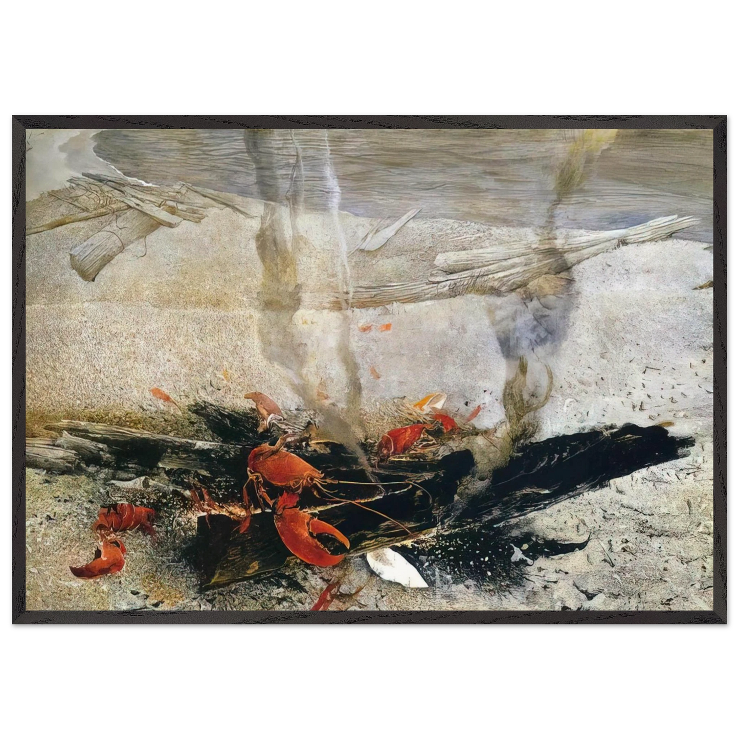 EMBERS 2000 - Andrew Wyeth Framed Art Print – Black Wooden Frame - Default Title - -Framed Art Print