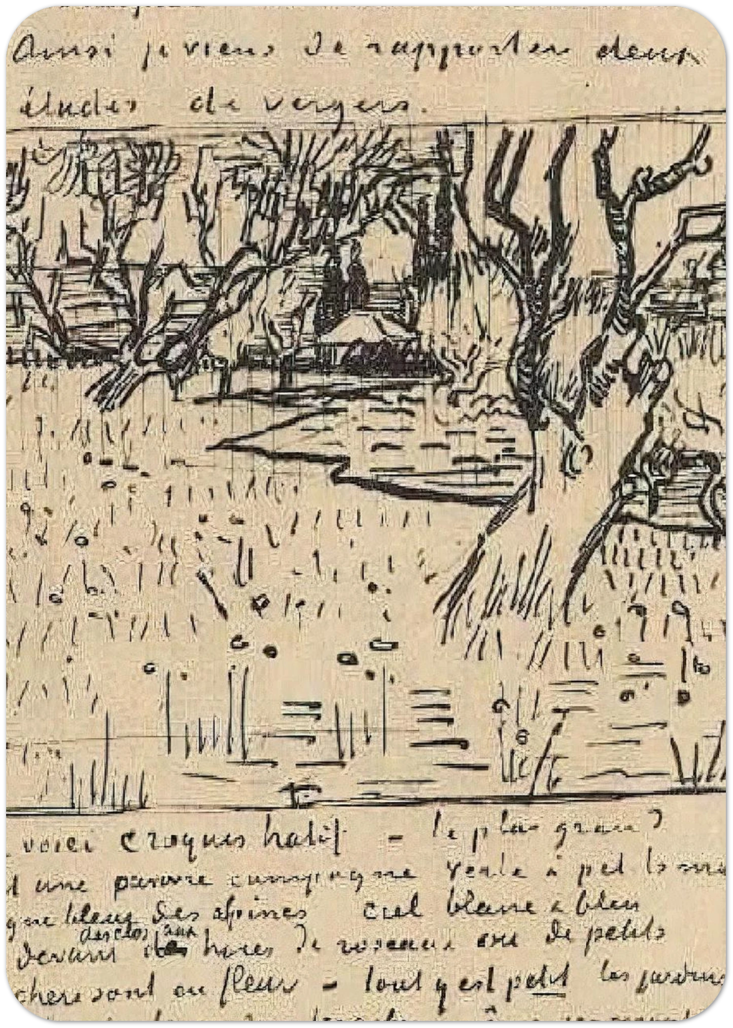 Orchard in Bloom with View of Arles By Vincent van Gogh Pack of 10 Post Cards | Vincent van Gogh Post Cards | A6 (10.5 x 14.8 cm) - 4.1 x 5.8 inches