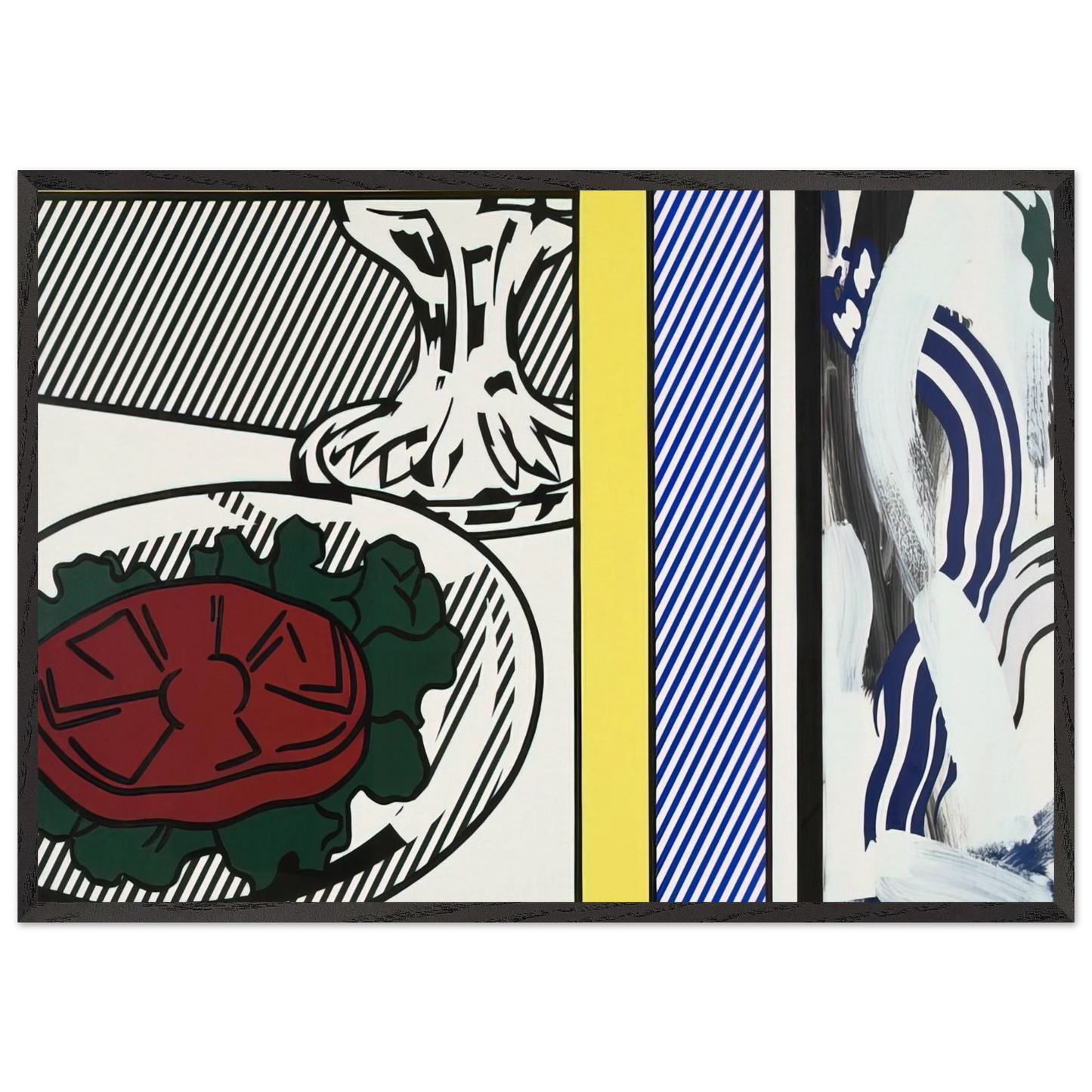 TOMATO AND ABSTRACTION 1982 - Roy Lichtenstein 70x100 cm / 28x40 inches Framed Art Print – Black Wooden Frame