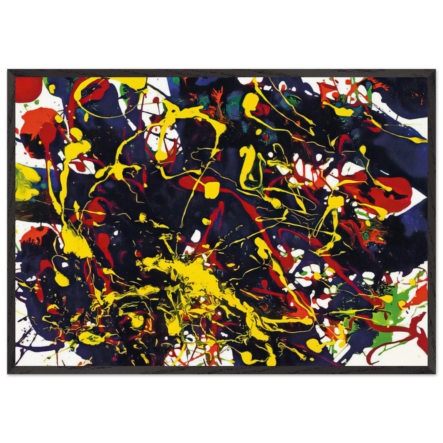 Untitled SFP94-79 SFF 1755 - Sam Francis Framed Art Print – Black Wooden Frame - Default Title - -Framed Art Print
