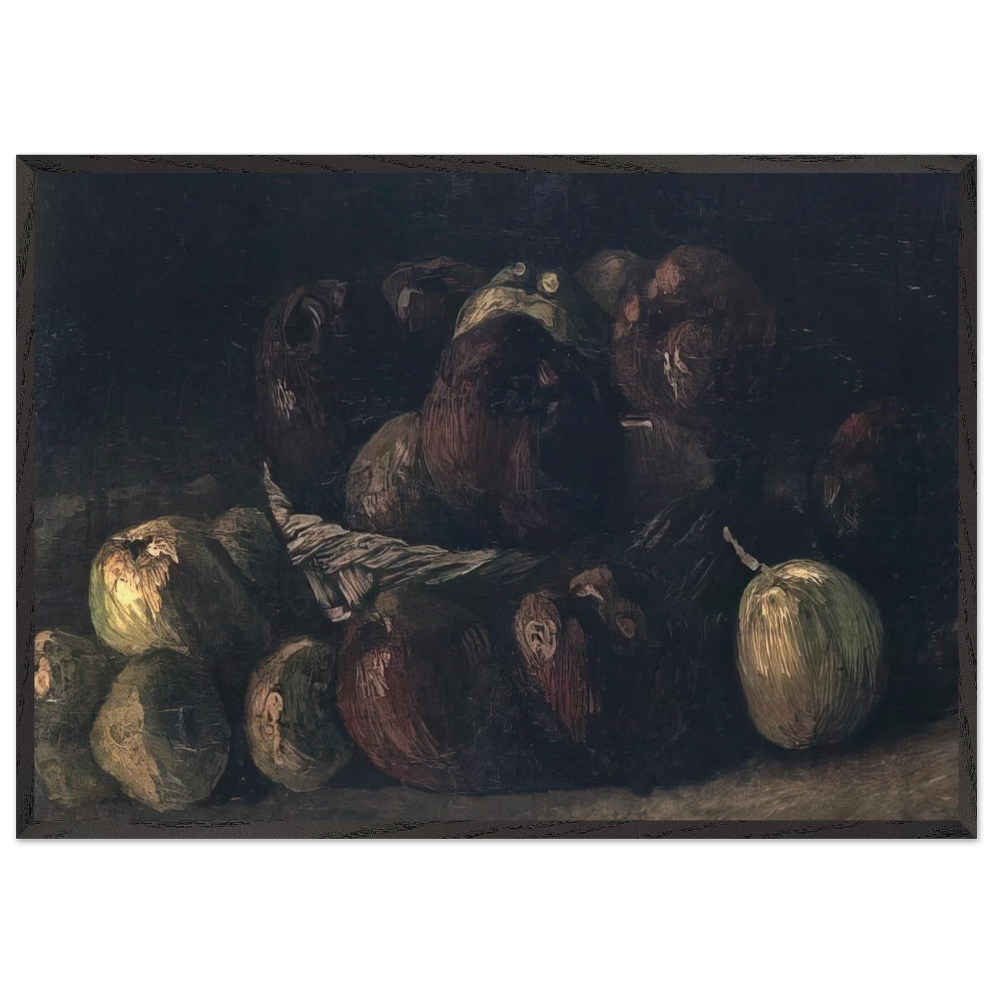 Still life with a basket of apples - Vincent van Gogh Framed Art Print – Black Wooden Frame - Default Title - -Framed Art Print