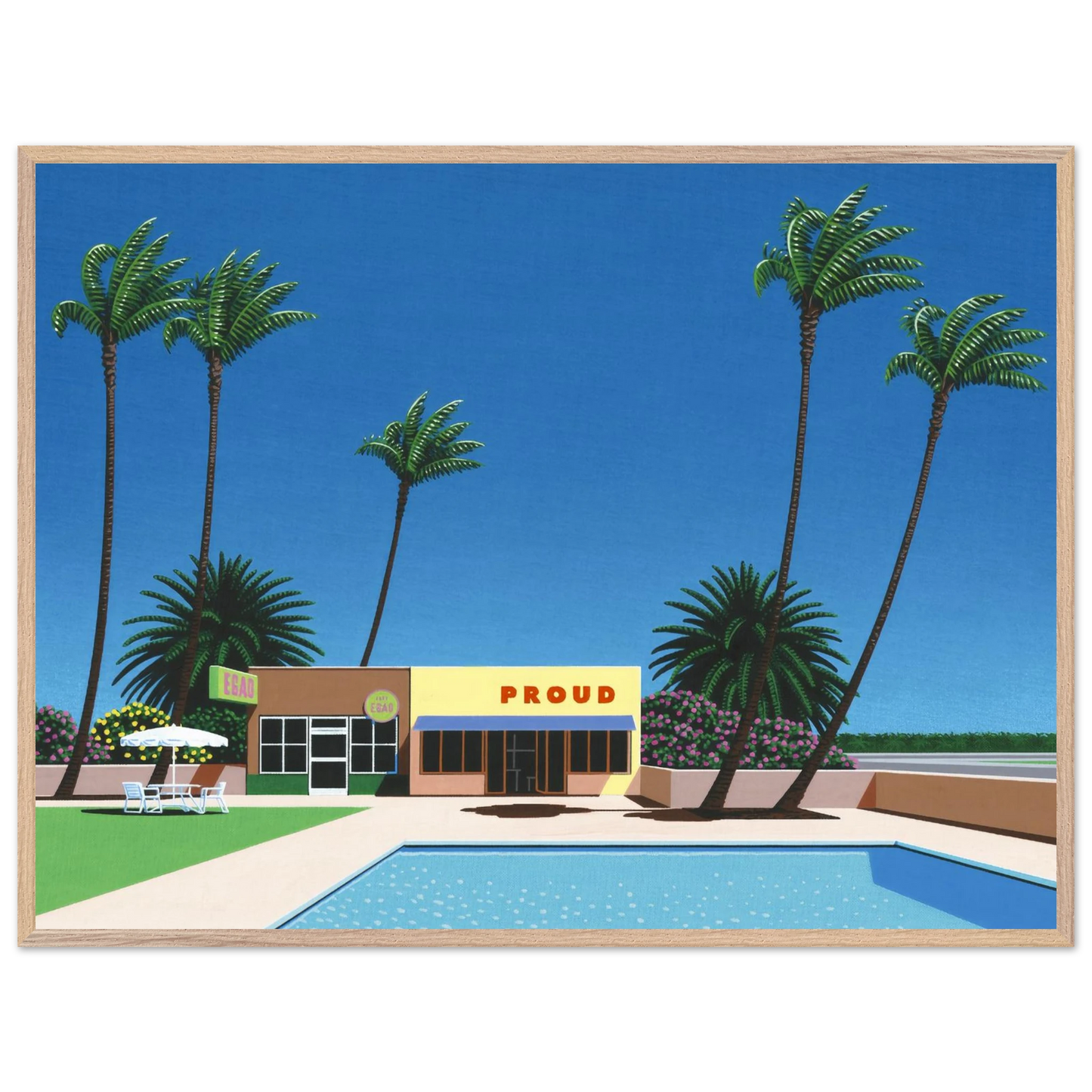 Hiroshi Nagai - Proud Funk Wall Art - 60x80 cm / 24x32 inches - Premium Wooden Framed Poster With Fine Art Paper - Wood frame