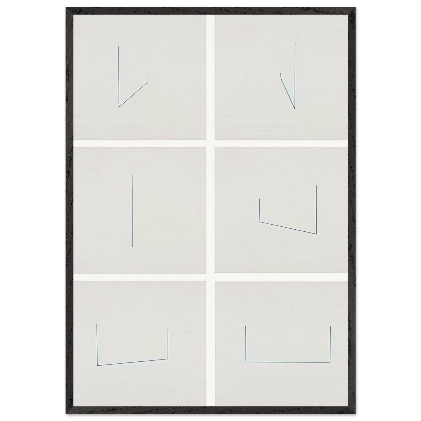 Six Lithographs - 1975 - Fred Sandback Framed Art Print – Black Wooden Frame - Default Title - -Framed Art Print