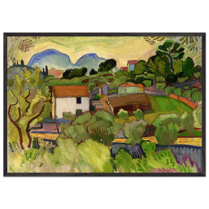 THE RIVER N1 - Raoul Dufy 70x100 cm / 28x40 inches Framed Art Print – Black Wooden Frame