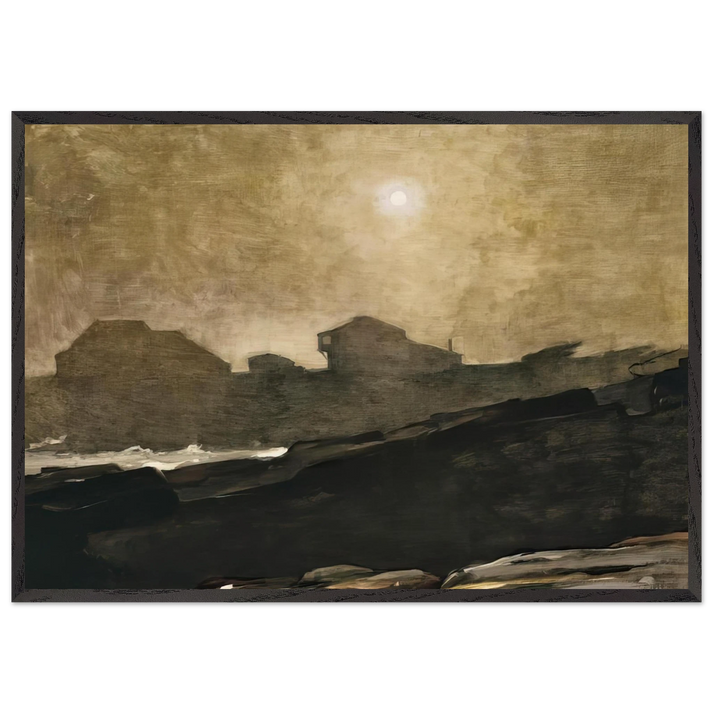 THE ARTISTS STUDIO IN AFTERNOON FOG 1894 - Winslow Homer 70x100 cm / 28x40 inches Framed Art Print – Black Wooden Frame