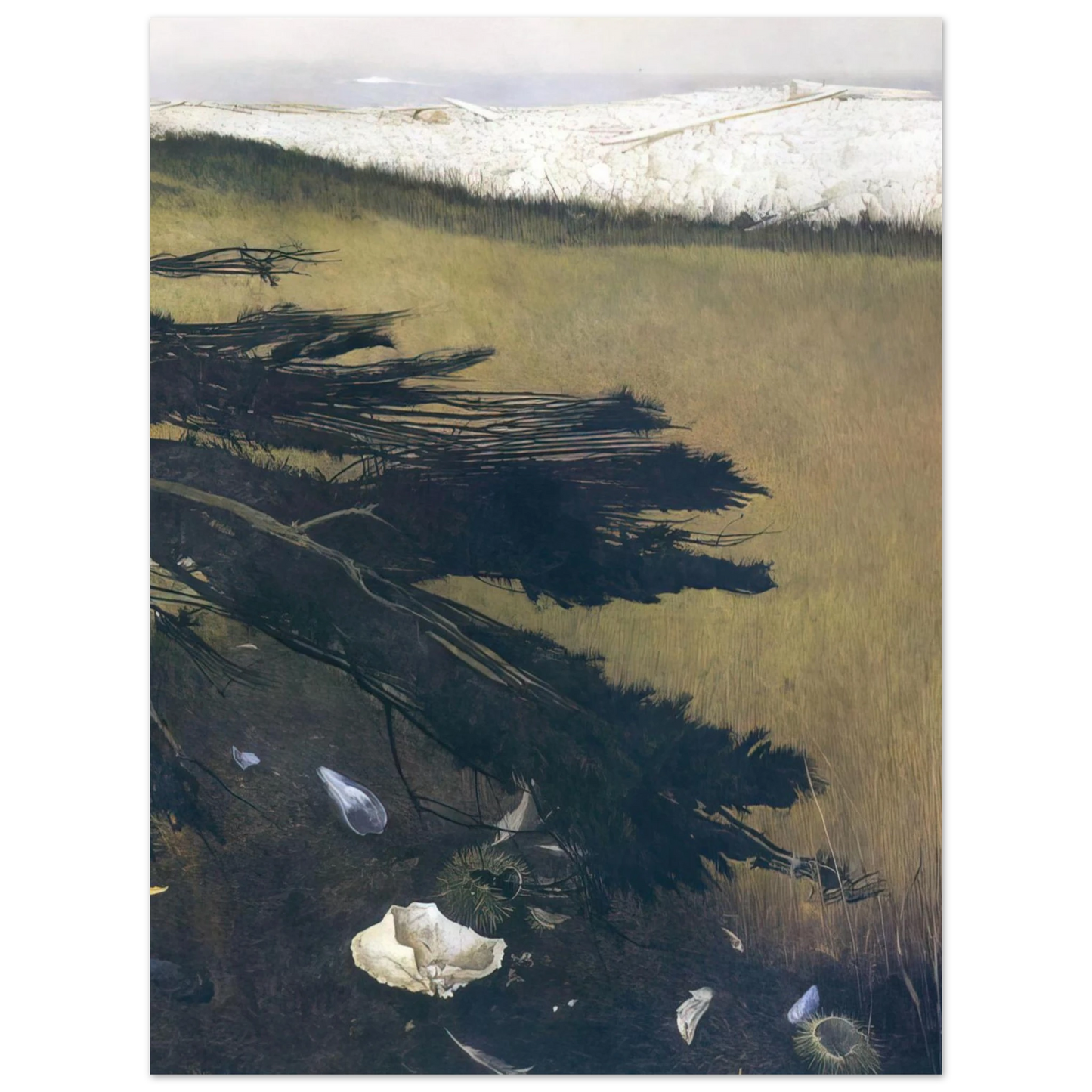 Andrew Wyeth - NOT DETECTED 47 Wall Art - 21x29.7 cm / 8x12" - Premium Wooden Framed Poster With Fine Art Paper - Wood frame