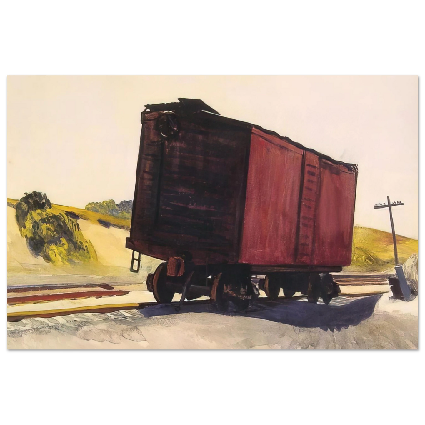 Edward Hopper - Freight Car at Truro Fine Art Poster - 40x60 cm / 16x24 inches