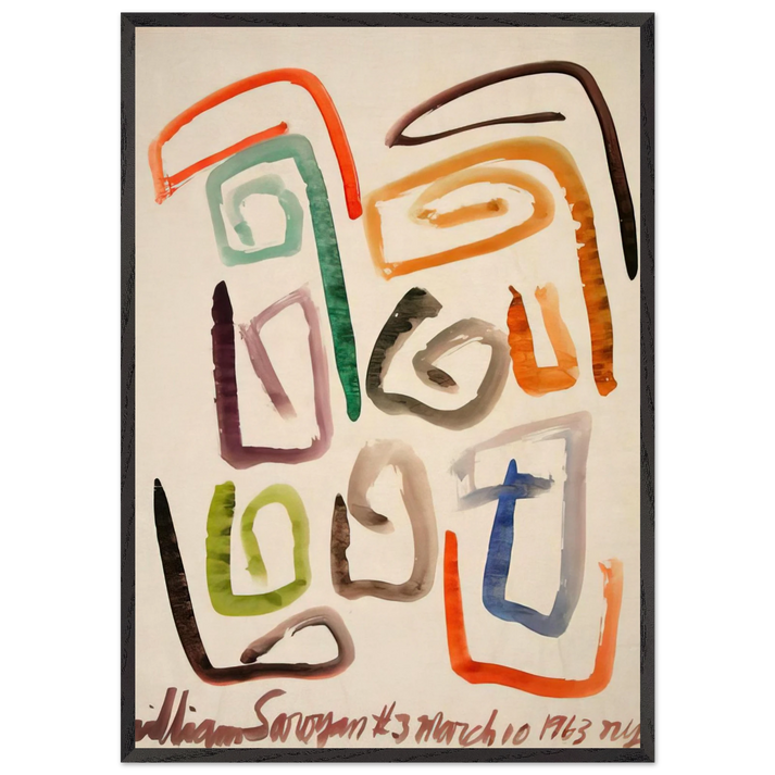 3 March 10 1963 NYC - 1963 - William Saroyan 70x100 cm / 28x40 inches Framed Art Print – Black Wooden Frame