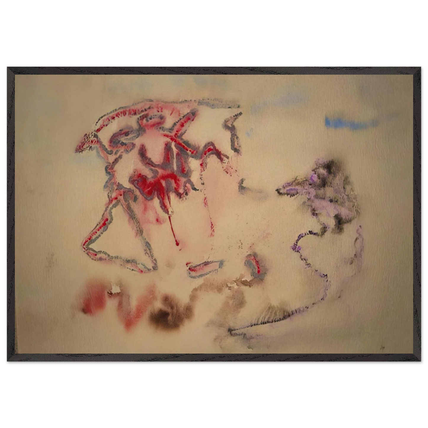 Untitled - 1957 - 1958 France - Henri Michaux 70x100 cm / 28x40 inches Framed Art Print – Black Wooden Frame