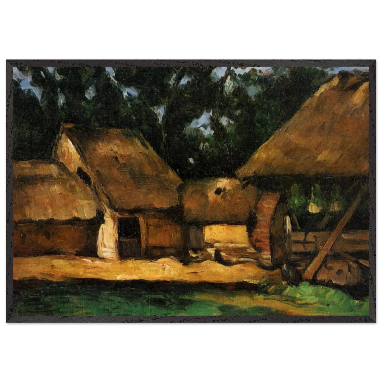 The Oilmill - Paul Cezanne 70x100 cm / 28x40 inches Framed Art Print – Black Wooden Frame