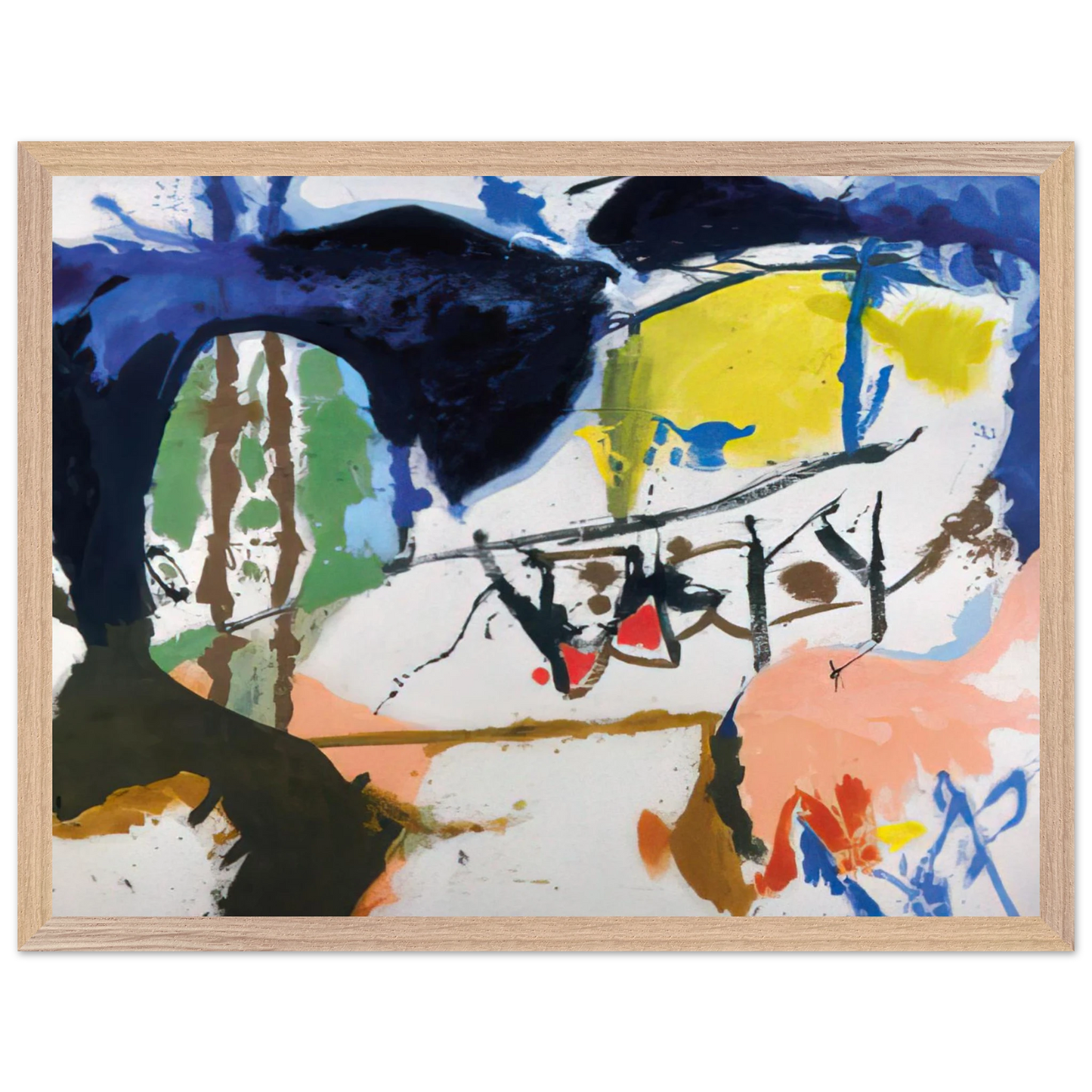 Helen Frankenthaler - Acres - 1959 Wall art - 20x25 cm / 8x10 inches - Premium Wooden Framed Poster With Fine Art Paper - White frame