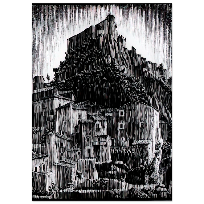 MC Escher - CERRO AL VOLTURNO ABRUZZI JANUARY 1930 1930 Wall Art - 30x40 cm / 12x16 inches - Premium Wooden Framed Poster With Fine Art Paper - Wood frame
