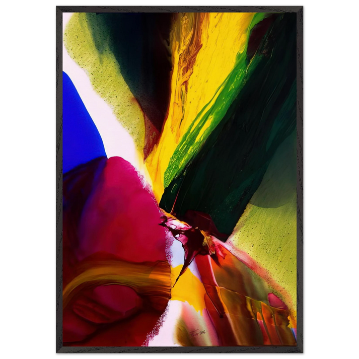 Phenomena Phoenix Equinox - Paul Jenkins 70x100 cm / 28x40 inches Framed Art Print – Black Wooden Frame