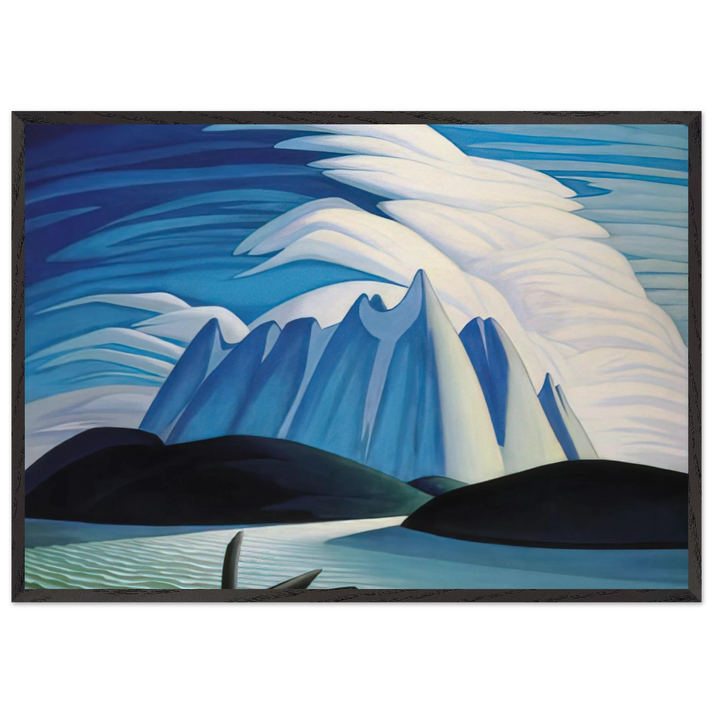 Lake and Mountains - 1928 - Lawren Harris 70x100 cm / 28x40 inches Framed Art Print – Black Wooden Frame