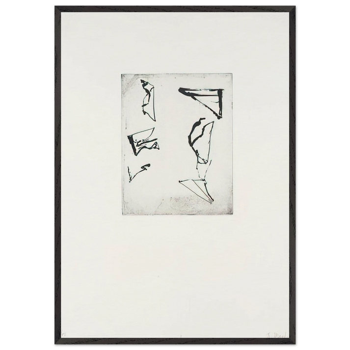 Etchings to Rexroth 1 - 1986 - Brice Marden 70x100 cm / 28x40 inches Framed Art Print – Black Wooden Frame