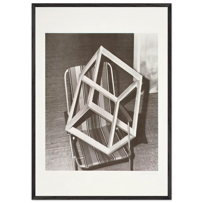 CUBE ON LAWNCHAIR - Gerhard Richter 70x100 cm / 28x40 inches Framed Art Print – Black Wooden Frame