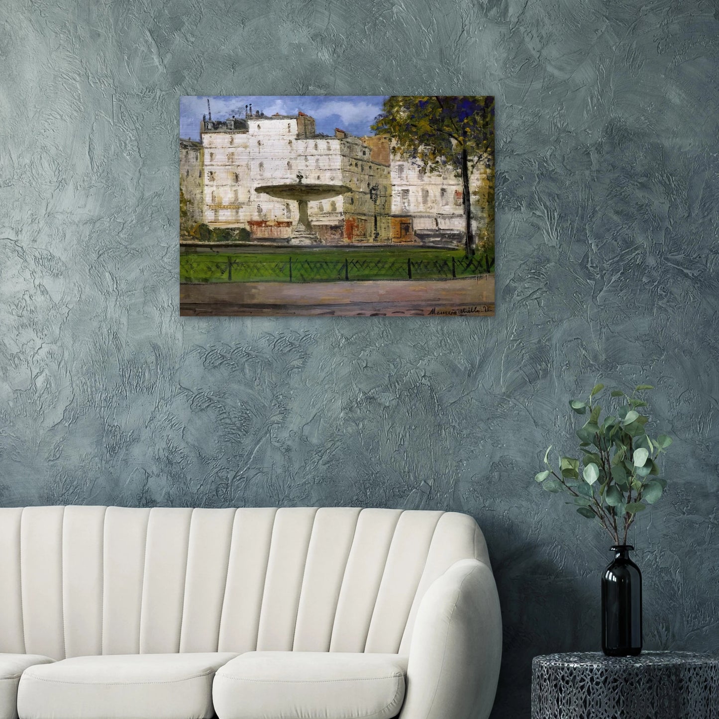 PLACE PIGALLE - Maurice Utrillo Brushed Aluminum Print - 70x100 cm / 28x40 inches | Maurice Utrillo Aluminum Print | Maurice Utrillo Prints