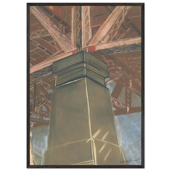 Bridge pillar - 1929 - Grace Cossington Smith 70x100 cm / 28x40 inches Framed Art Print – Black Wooden Frame