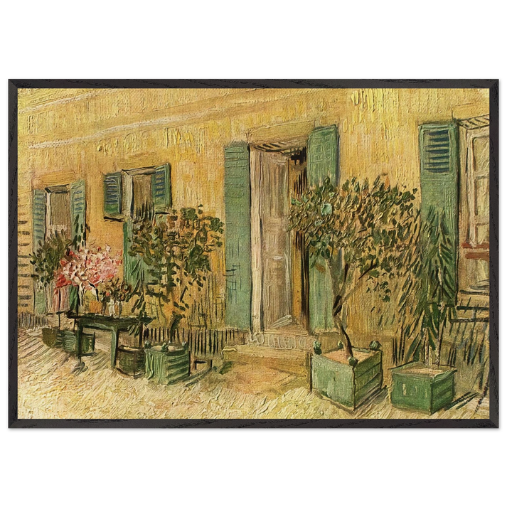 Exterior of a Restaurant at Asnieres - Vincent van Gogh 70x100 cm / 28x40 inches Framed Art Print – Black Wooden Frame
