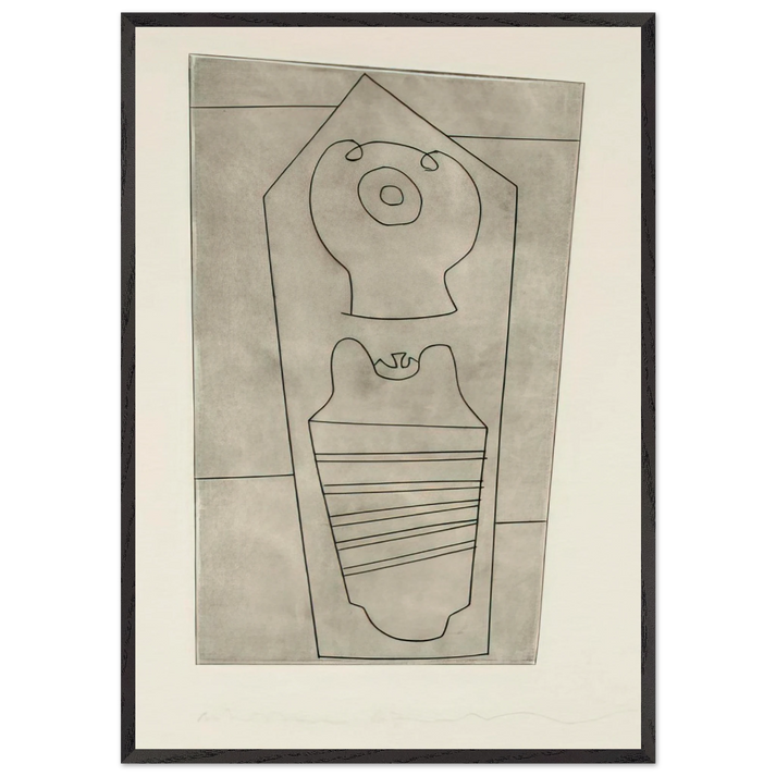 Turkish form - 1967 - Ben Nicholson 70x100 cm / 28x40 inches Framed Art Print – Black Wooden Frame
