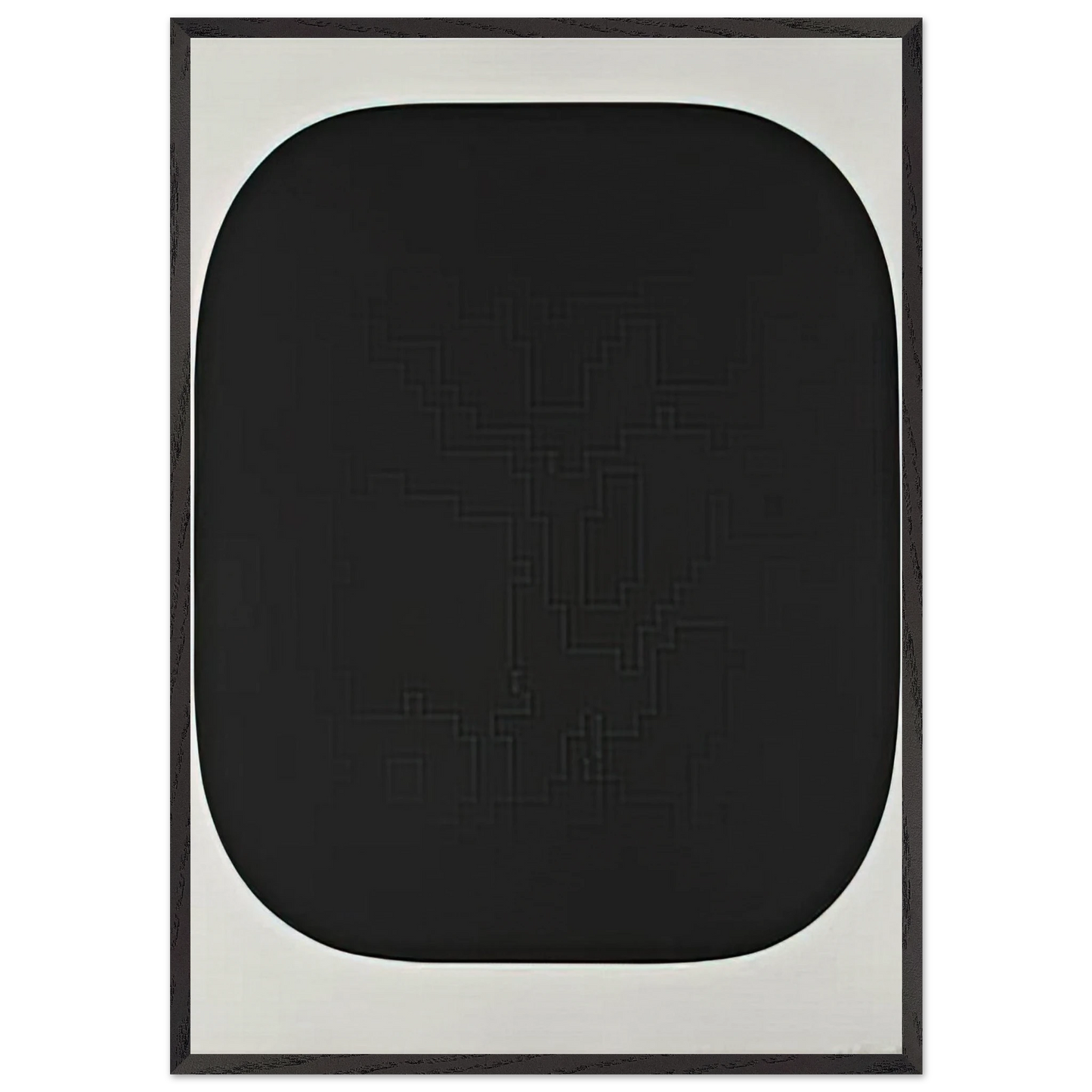 Black Variation IV from Second Curve series - Ellsworth Kelly 70x100 cm / 28x40 inches Framed Art Print – Black Wooden Frame