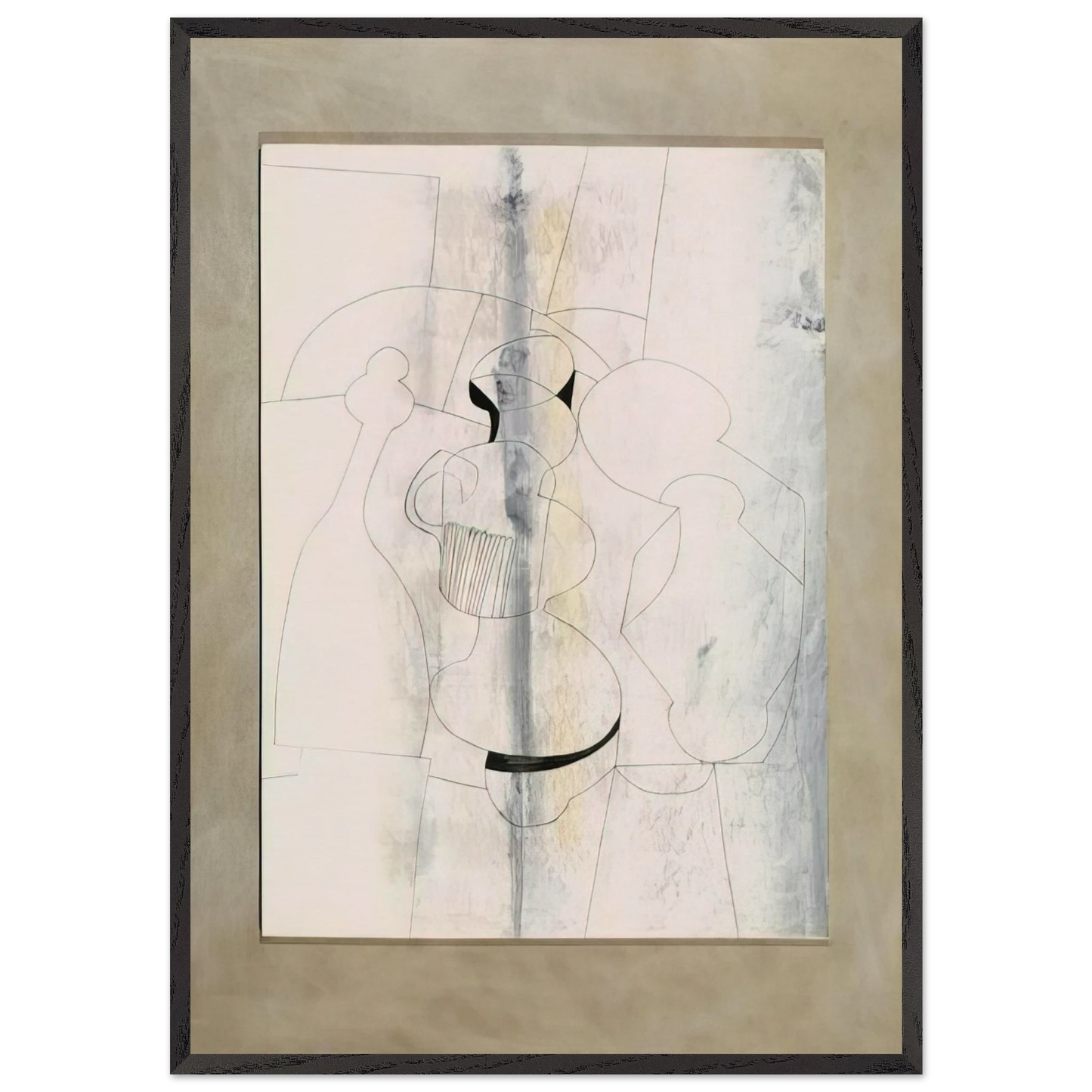 20 April 1979 vertical stripe - 1979 - Ben Nicholson 70x100 cm / 28x40 inches Framed Art Print – Black Wooden Frame