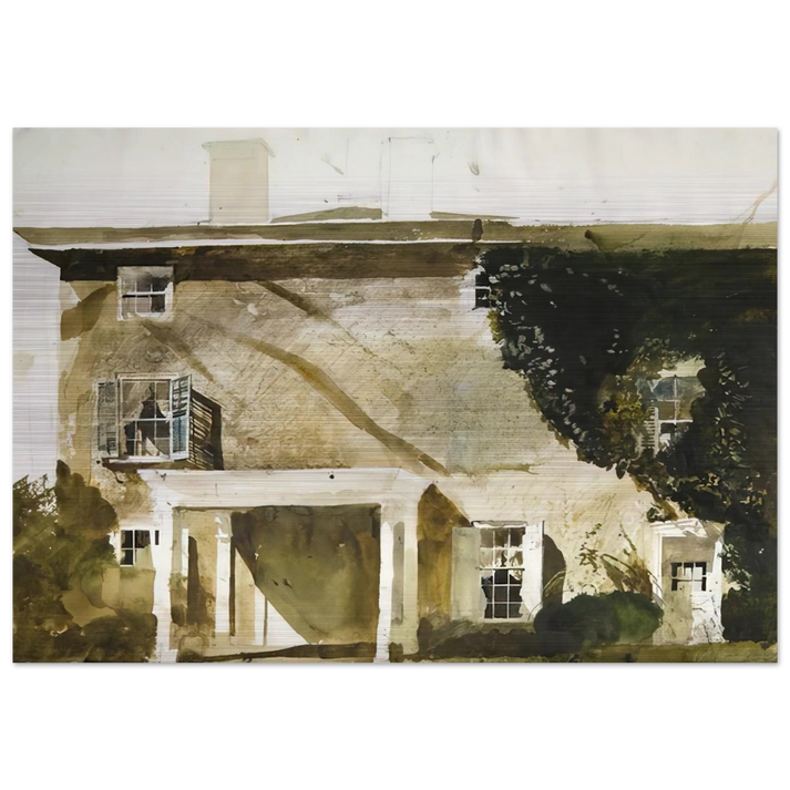 THE HATTON HOUSE 1967 - Andrew Wyeth Brushed Aluminum Print - 70x100 cm / 28x40 inches | Andrew Wyeth Aluminum Print | Andrew Wyeth Prints