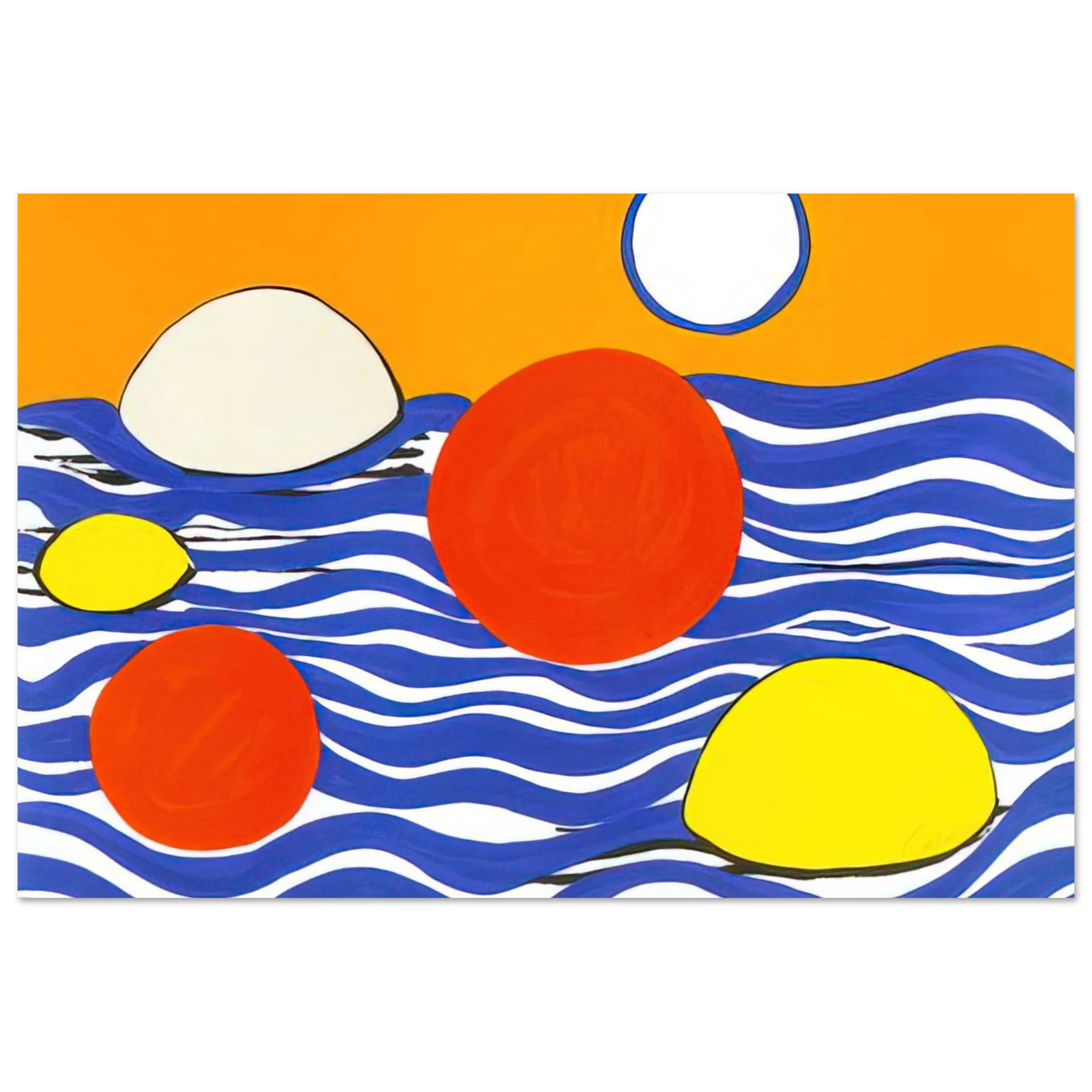 Alexander Calder - WAVES 1973 Fine Art Poster - 75x100 cm / 30x40 inches