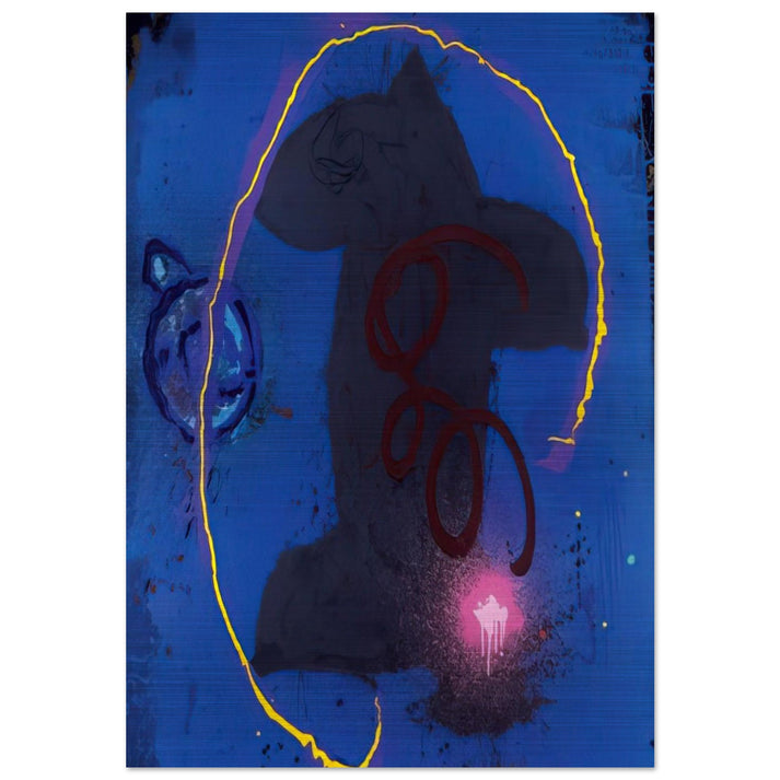 Black Something 8.2.90 - 1990 - John Hoyland Brushed Aluminum Print - 70x100 cm / 28x40 inches | John Hoyland Aluminum Print | John Hoyland Prints