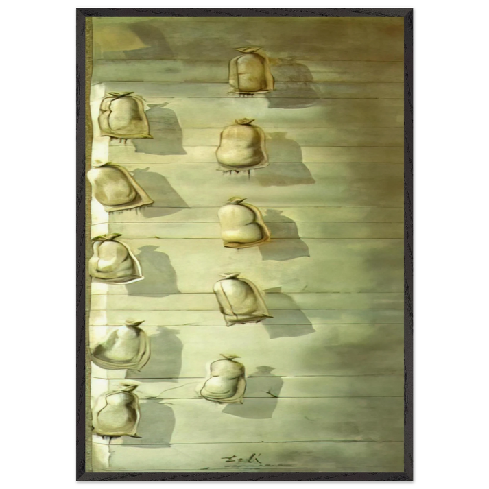SET DESIGN FOR THE BALLET LOS SACOS DEL MOLINERO - Salvador Dali 70x100 cm / 28x40 inches Framed Art Print – Black Wooden Frame