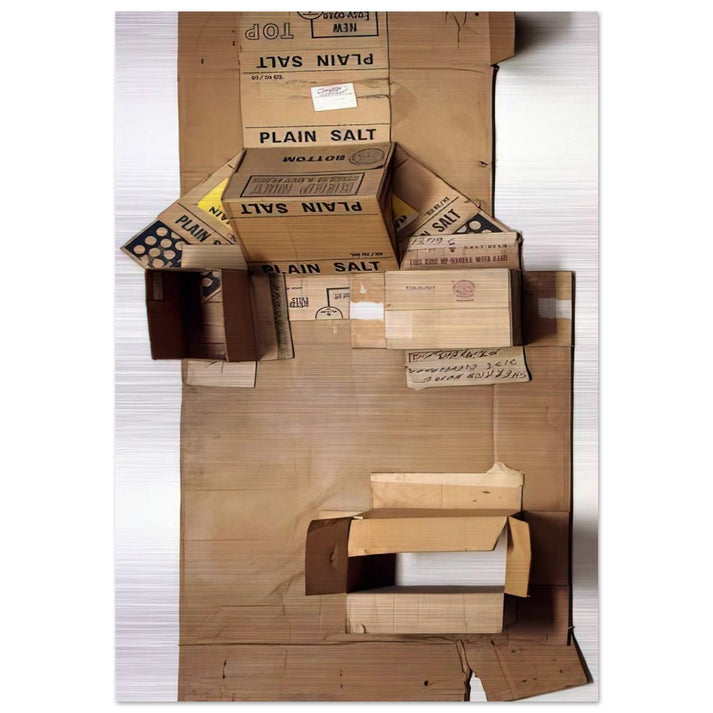 PLAIN SALT CARDBOARD 1971 - Robert Rauschenberg Brushed Aluminum Print - 70x100 cm / 28x40 inches | Robert Rauschenberg Aluminum Print | Robert Rauschenberg Prints