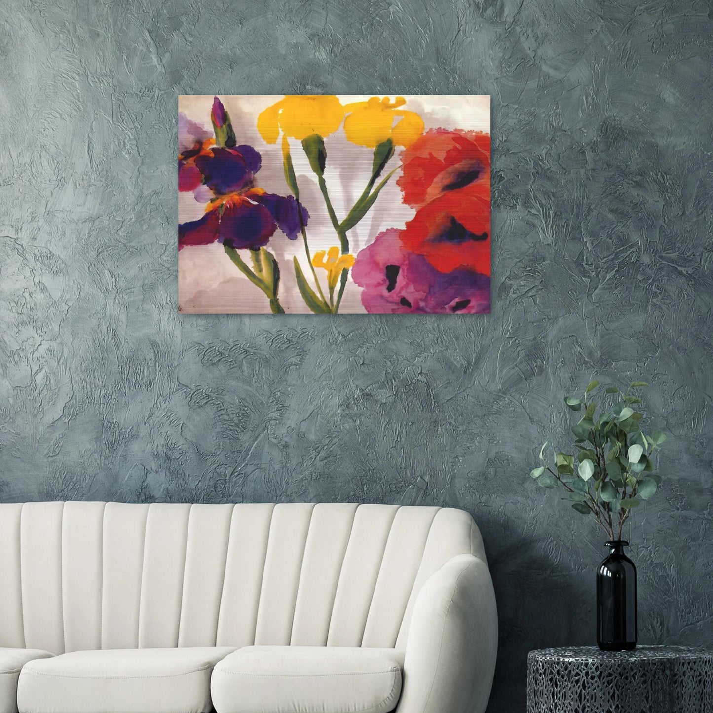 Irises and poppies - Emil Nolde Brushed Aluminum Print - 70x100 cm / 28x40 inches | Emil Nolde Aluminum Print | Emil Nolde Prints