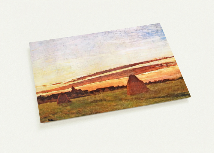 Haystacks at Chailly By claude monet Pack of 10 Post Cards | claude monet Post Cards | A6 (10.5 x 14.8 cm) - 4.1 x 5.8 inches