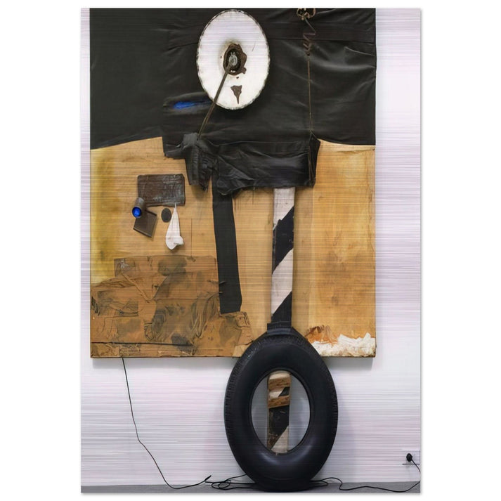 FIRST LANDING JUMP 1961 - Robert Rauschenberg Brushed Aluminum Print - 70x100 cm / 28x40 inches | Robert Rauschenberg Aluminum Print | Robert Rauschenberg Prints