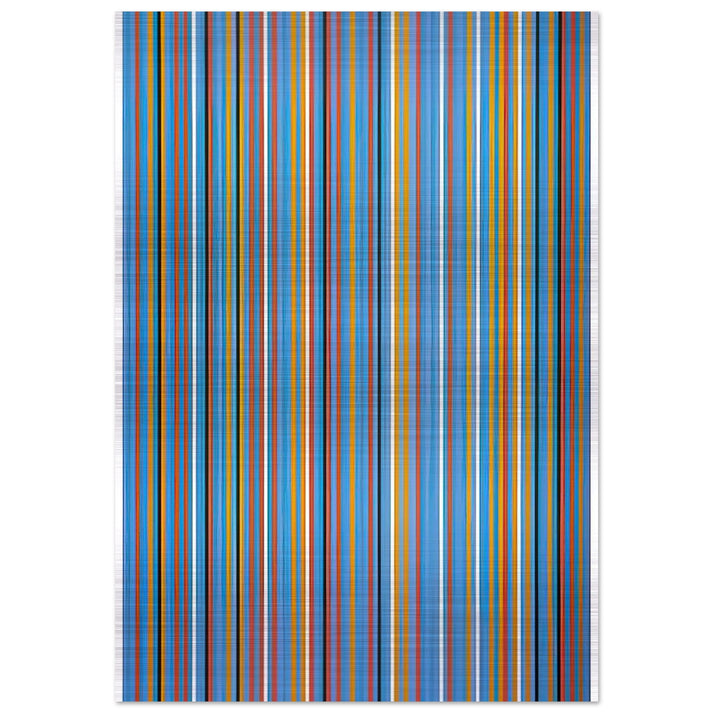 BIG BLUE 1982 - Bridget Riley Brushed Aluminum Print - 70x100 cm / 28x40 inches | Bridget Riley Aluminum Print | Bridget Riley Prints