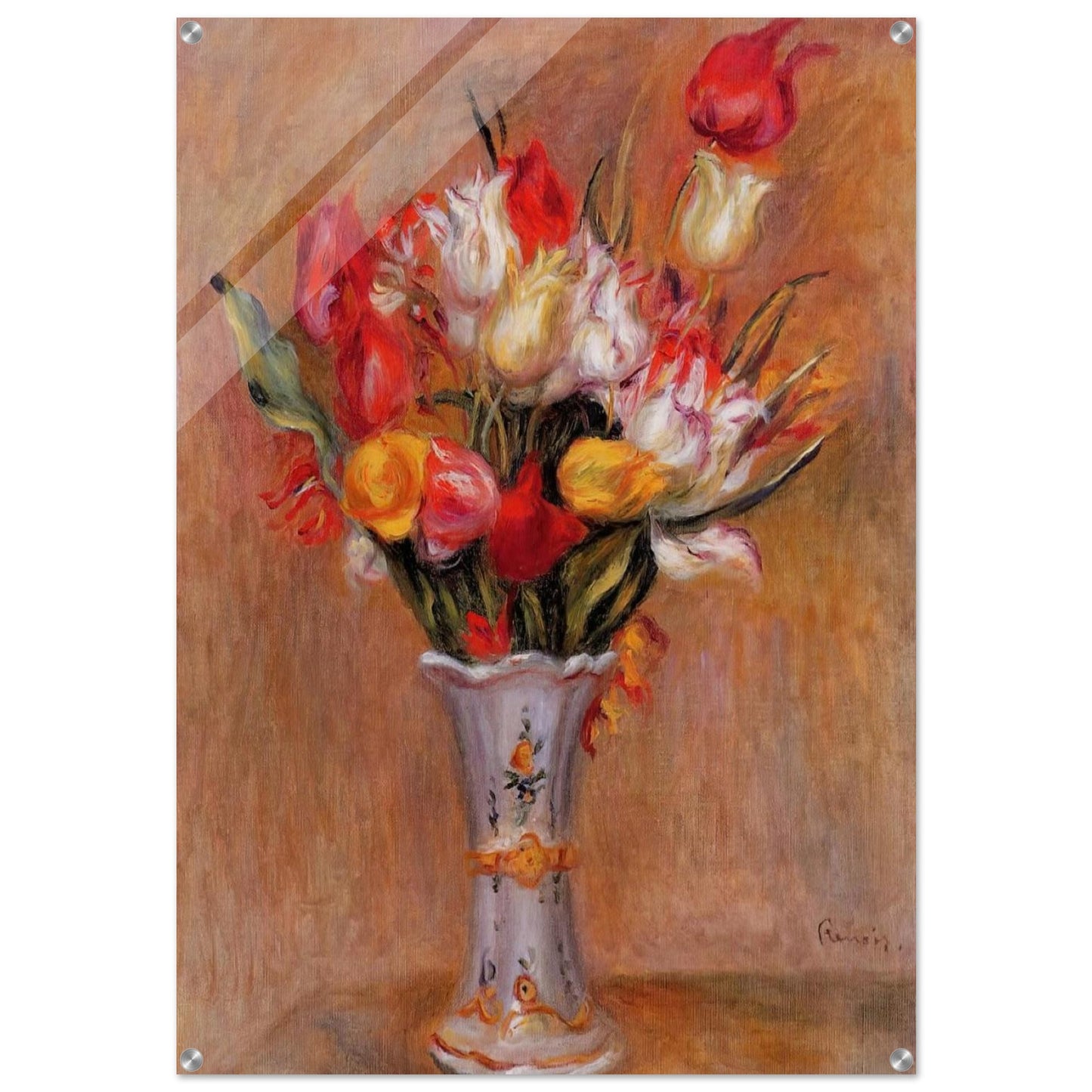 Tulips - Pierre-Auguste Renoir Acrylic Print - 70x100 cm / 28x40″ inches